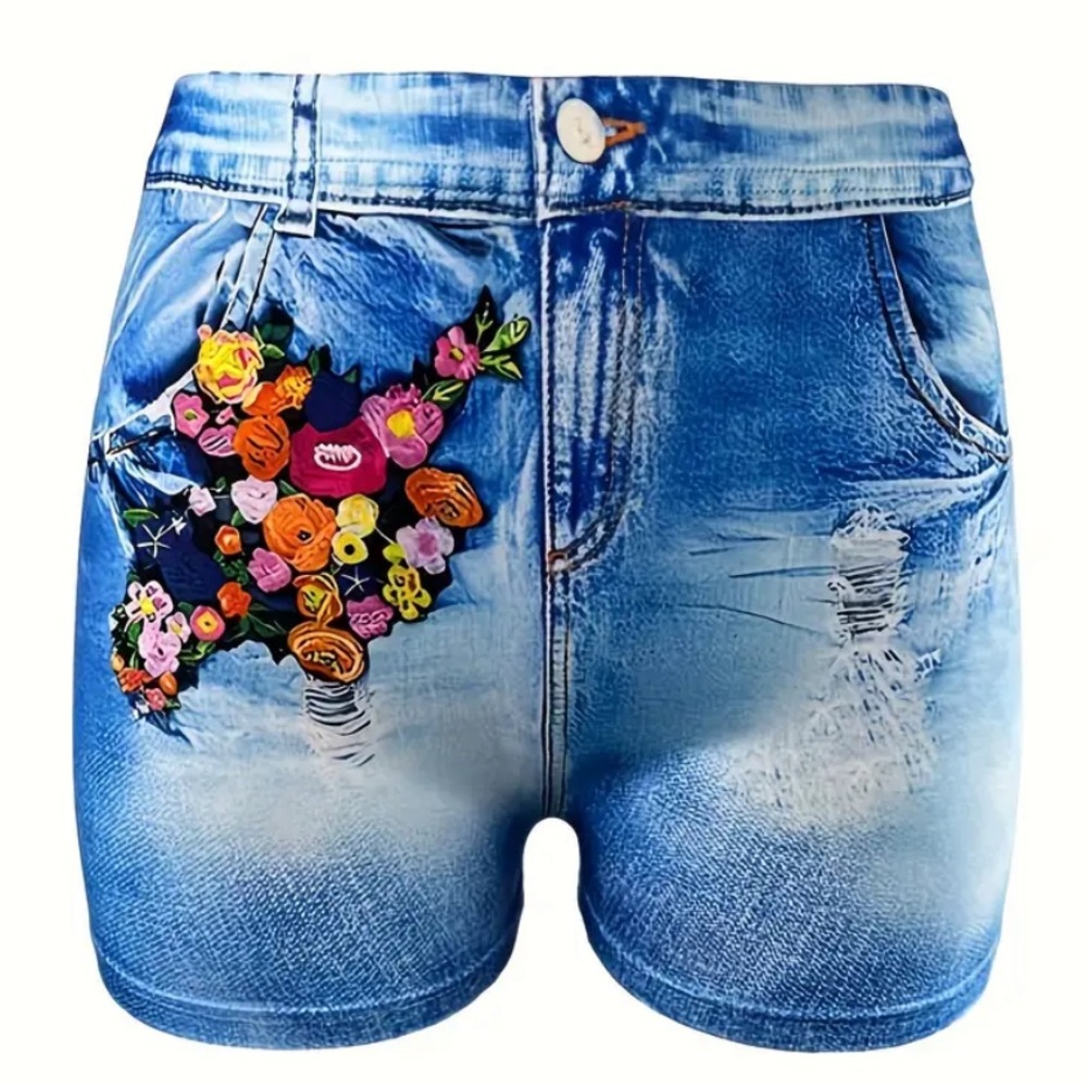 Fake Denim Shorts - Picture 4 of 4